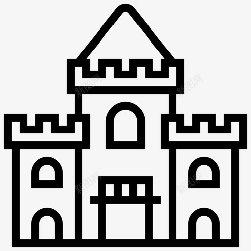古堡万圣节建筑废弃建筑图标svg_新图网 https://ixintu.com 万圣节建筑 古堡 废弃建筑