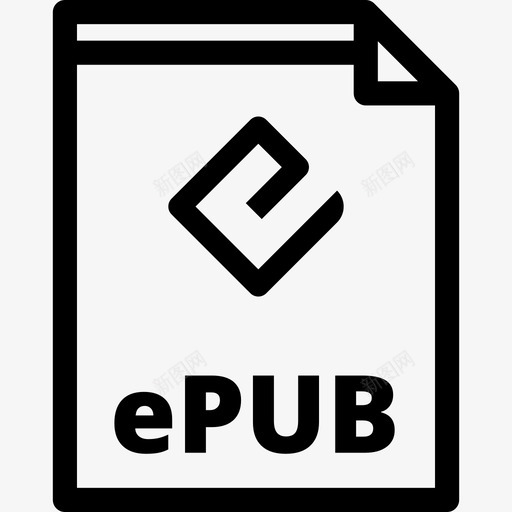 Epub文件类型3线性图标svg_新图网 https://ixintu.com Epub 文件类型3 线性