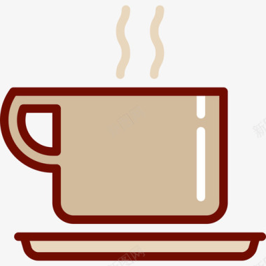咖啡杯咖啡店3线性颜色图标图标