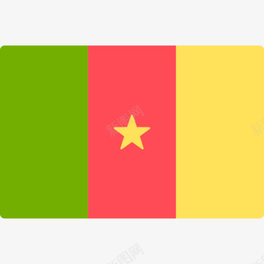 喀麦隆国际旗帜长方形图标图标