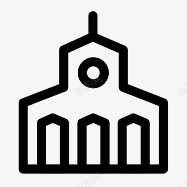 教堂建筑房地产图标图标