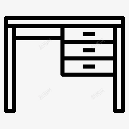 书桌文具桌子图标svg_新图网 https://ixintu.com 书桌 工具 文具 桌子