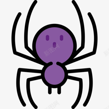 蜘蛛万圣节4线性颜色图标图标