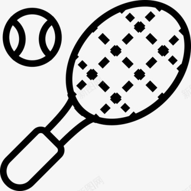 网球运动系列直线型图标图标