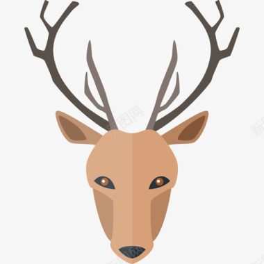 鹿动物严肃的动物图标图标