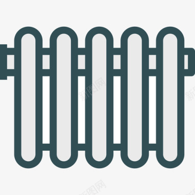 散热器家用2线性颜色图标图标
