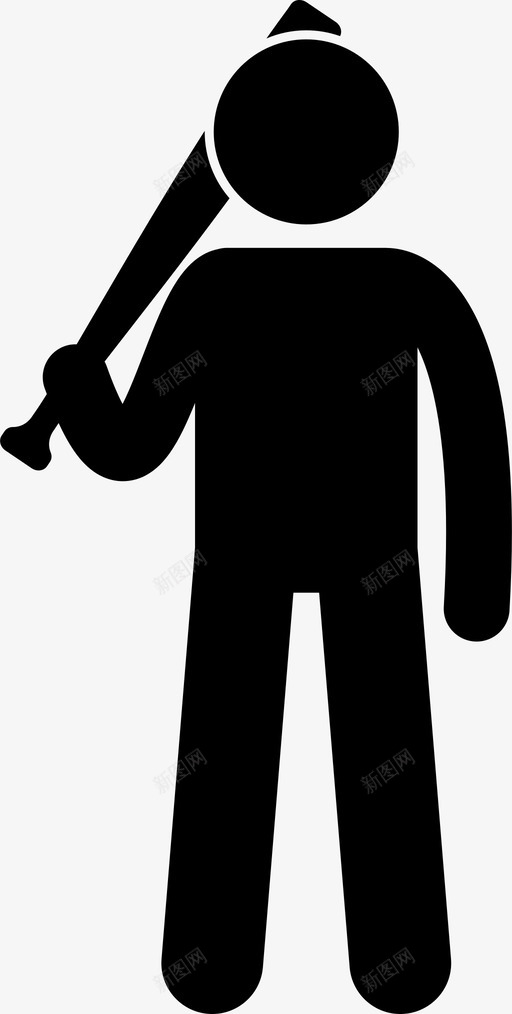 拿着棒球棒的人拿着人图标svg_新图网 https://ixintu.com 人 拿着 拿着棒球棒的人 拿着武器的人 棍子