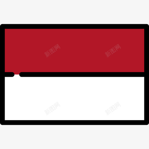 印度尼西亚旗帜收藏长方形图标svg_新图网 https://ixintu.com 印度尼西亚 旗帜收藏 长方形