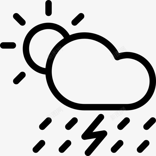 降雨量天气汇编线性图标svg_新图网 https://ixintu.com 天气汇编 线性 降雨量
