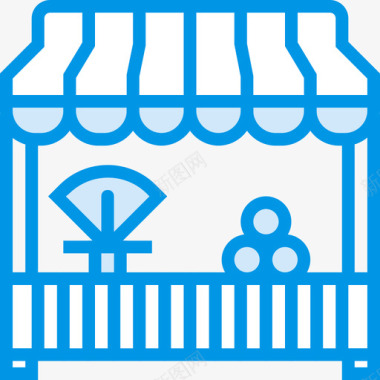 商店商业和营销部蓝色图标图标