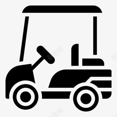 高尔夫球车运动运输图标图标