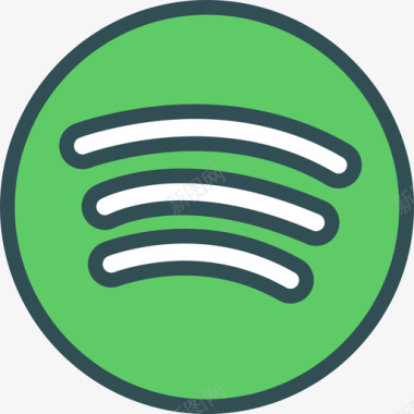 Spotify品牌线性颜色图标图标