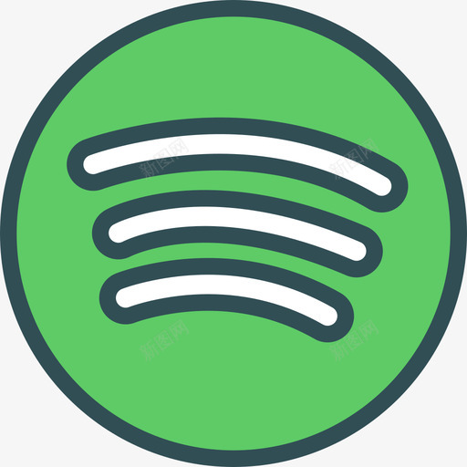 Spotify品牌线性颜色图标svg_新图网 https://ixintu.com Spotify 品牌 线性颜色