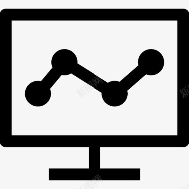 计算机商业图标集合线性图标