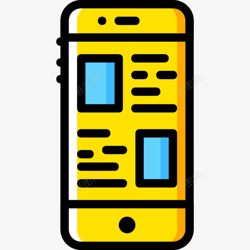 智能手机新闻媒体黄色图标svg_新图网 https://ixintu.com 新闻媒体 智能手机 黄色