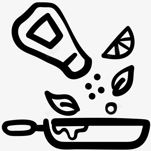 烹饪厨师烹饪油炸图标svg_新图网 https://ixintu.com 厨师烹饪 平底锅 油炸 烹饪 食物轮廓涂鸦