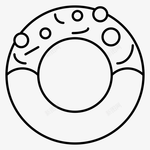 甜甜圈食物食物轮廓图标svg_新图网 https://ixintu.com 甜甜圈 食物 食物轮廓图标