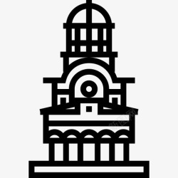 安提姆修道院安提姆修道院地标性建筑线性图标高清图片