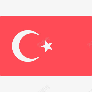 土耳其国际国旗长方形图标图标