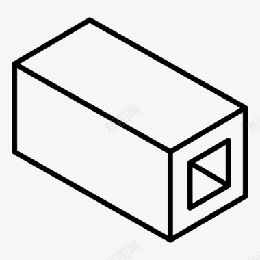 长方体三维块图标图标