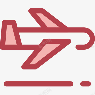 飞机机场5号红色图标图标