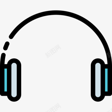 耳机电子3线状彩色图标图标