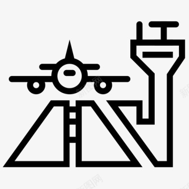 机场飞机机场塔台图标图标