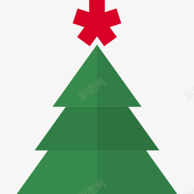 圣诞树度假套装扁平图标图标