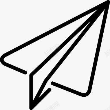纸飞机通讯7直线图标图标