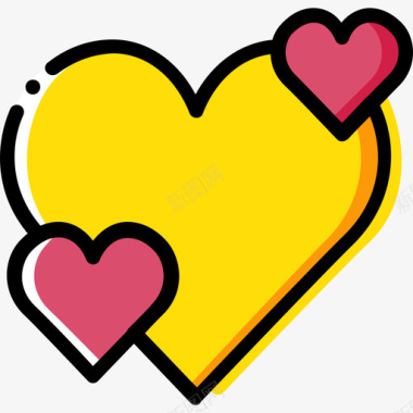 心脏浪漫生活方式3黄色图标图标