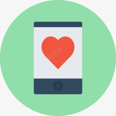 智能手机爱与浪漫2圆形图标图标