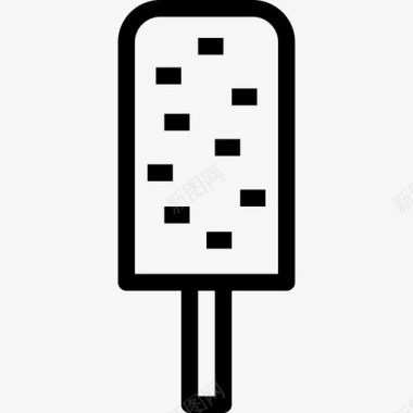 冰淇淋夏季3线性图标图标