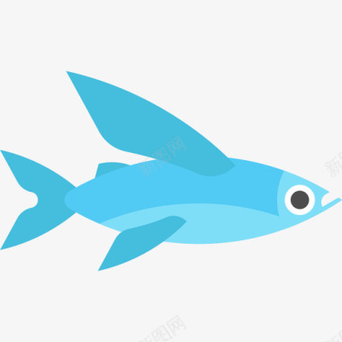 海洋生物飞鱼图标图标