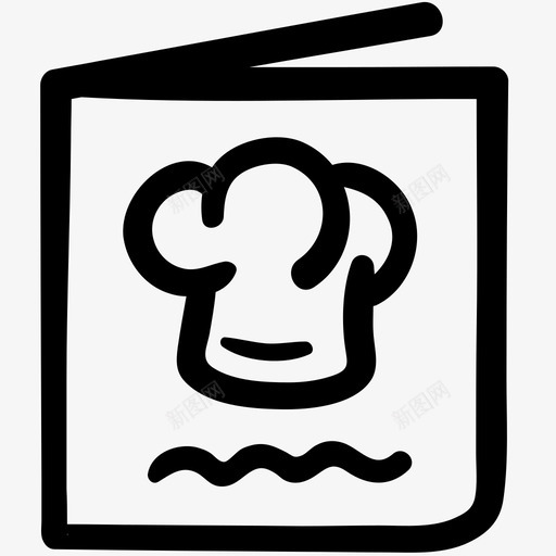 食谱书烹饪菜单图标svg_新图网 https://ixintu.com 烹饪 菜单 菜单书 食物轮廓涂鸦 食谱书