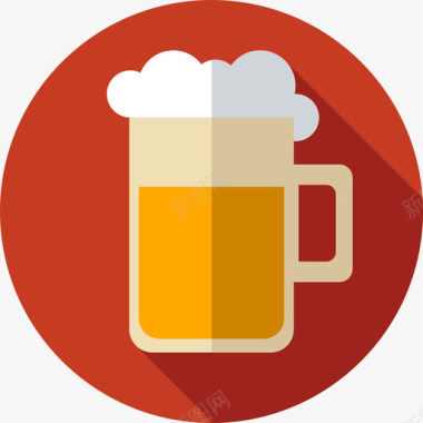 啤酒圆形彩色食品淡啤酒图标图标