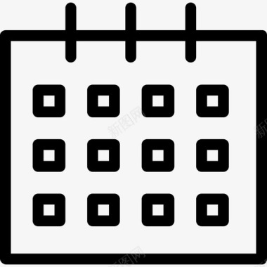 日历基本要素线性图标图标