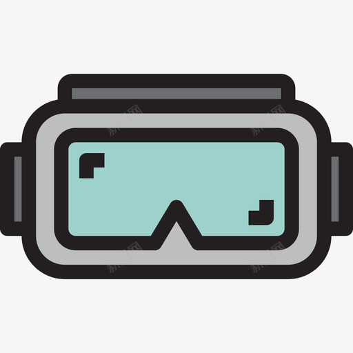 潜水护目镜2线性颜色图标svg_新图网 https://ixintu.com 2 潜水护目镜 线性颜色