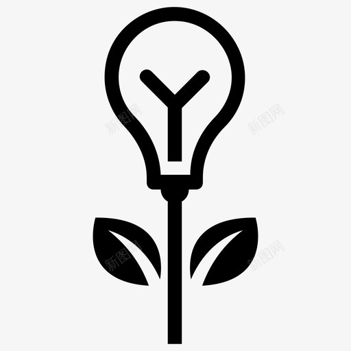 教育成长成长理念植物灯泡图标svg_新图网 https://ixintu.com 在线学习字形图标 成长理念 教育成长 植物灯泡