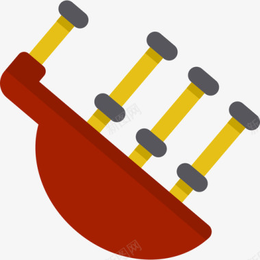 风笛乐器3扁平图标图标