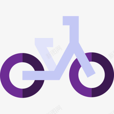 自行车运输工具平板图标图标