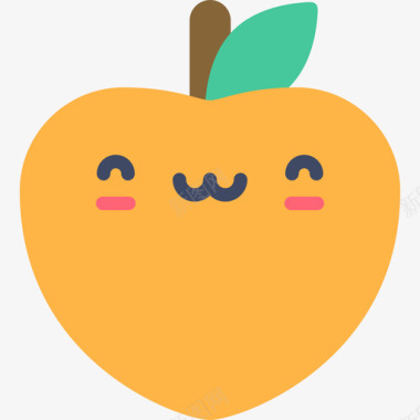 桃子可爱的食物2平淡图标图标