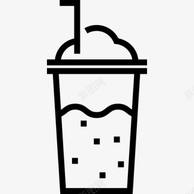 Frappe咖啡店元素线性图标图标