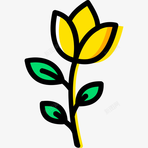 玫瑰花园2黄色图标svg_新图网 https://ixintu.com 玫瑰 花园2 黄色