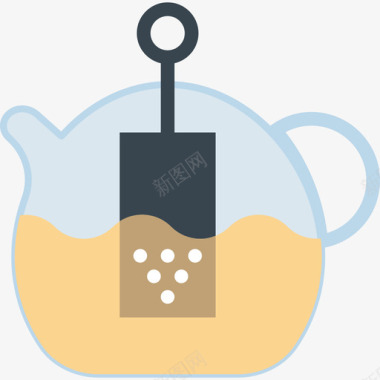 茶壶烹饪套装扁平图标图标