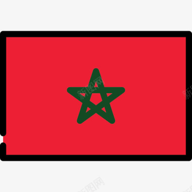 摩洛哥旗帜系列长方形图标图标