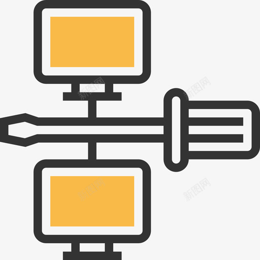 管理网络2黄影图标svg_新图网 https://ixintu.com 管理 网络2 黄影