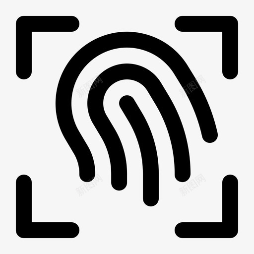 指纹扫描数字保护图标svg_新图网 https://ixintu.com 保护 安全 技术 指纹扫描 数字 触摸手势线图标集