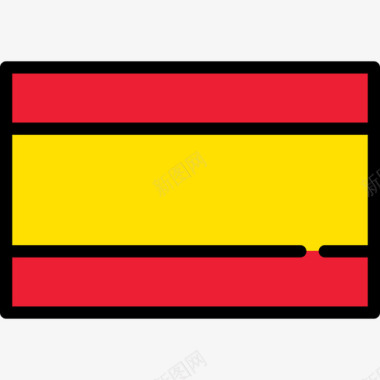 西班牙旗帜系列长方形图标图标