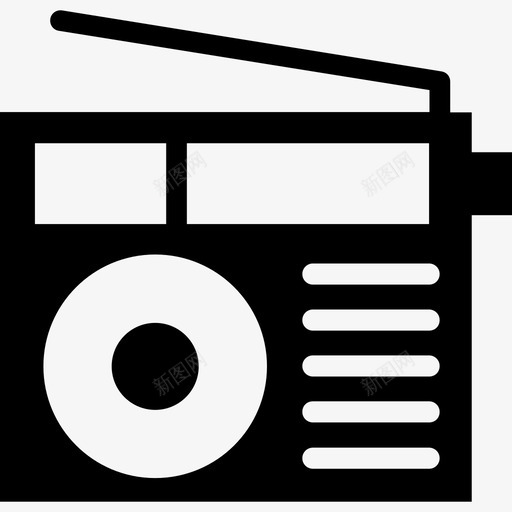 收音机电子元件填充图标svg_新图网 https://ixintu.com 填充 收音机 电子元件