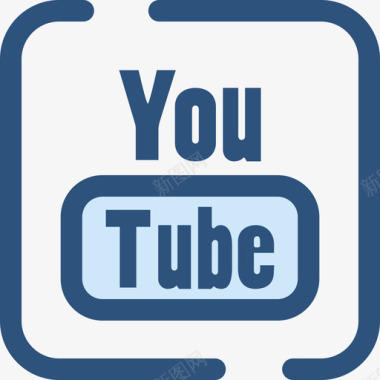 Youtube社交网络2蓝色图标图标